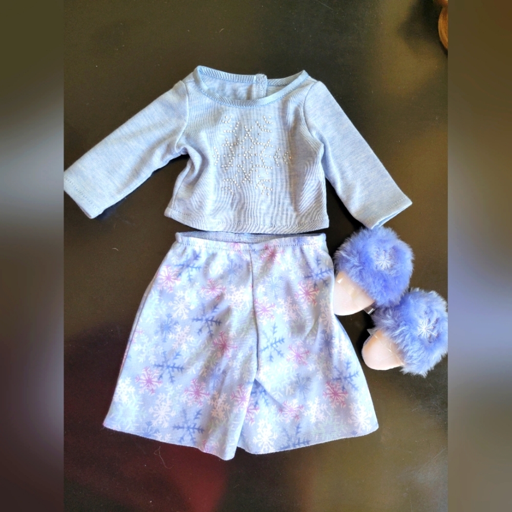 American girl doll snowflake pajamas